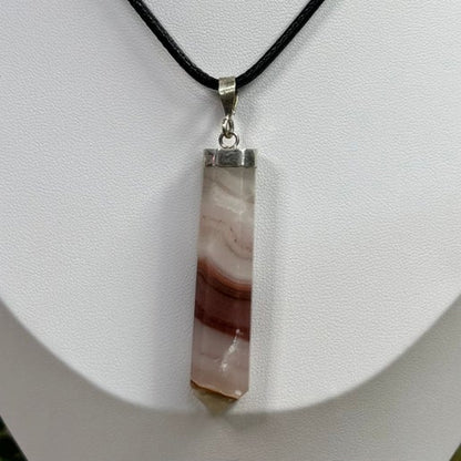 Pink Banded Onyx Necklace (J135)