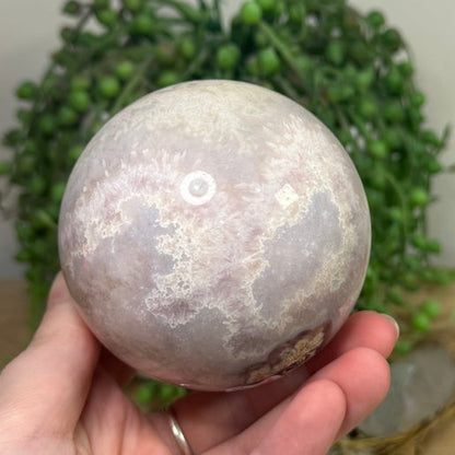 Pink Amethyst / Flower Agate Sphere (J825)