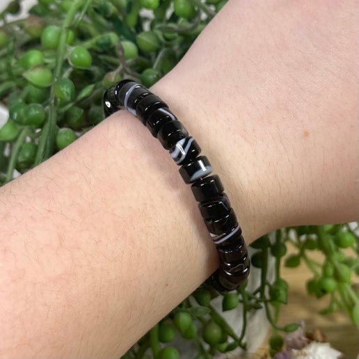 Black Agate bracelet (F444)