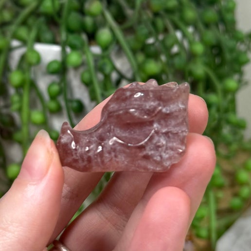 Strawberry Quartz Small Dragon Head