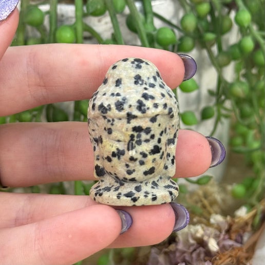 Dalmatian Jasper Buddha Head (E392)