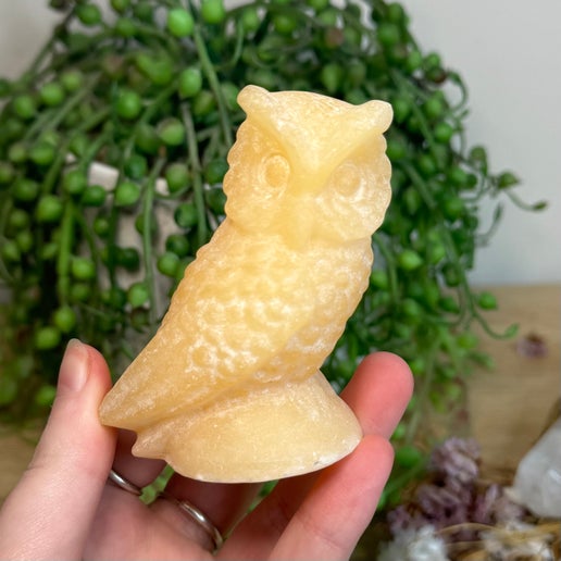 Yellow Calcite Owl (L885)