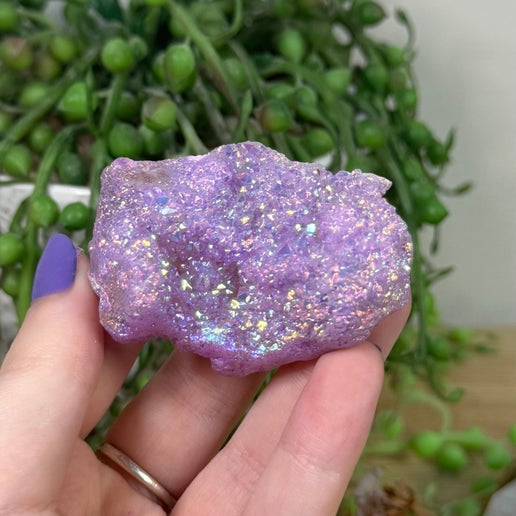 Purple Aura Quartz Geode (K900)