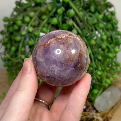 Amethyst / Mexican Crazy Agate Sphere (I299)