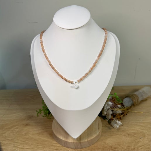 Sunstone "S" Necklace (G754)