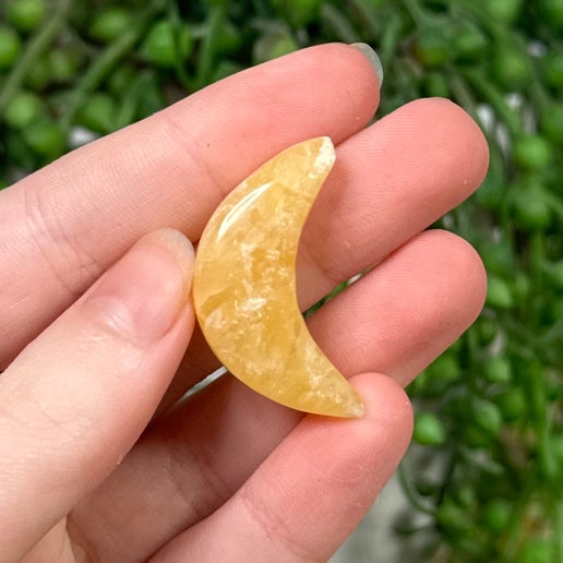 Yellow Calcite Small Moon