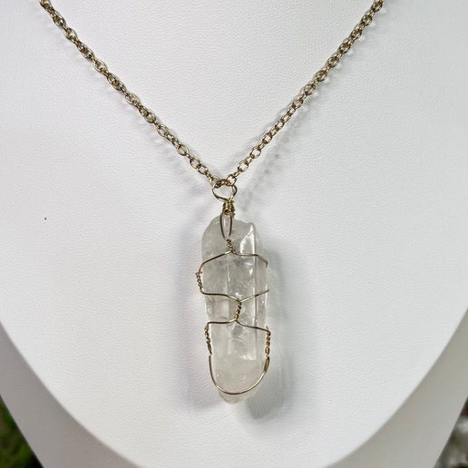 Clear Quartz Wire Wrap Necklace