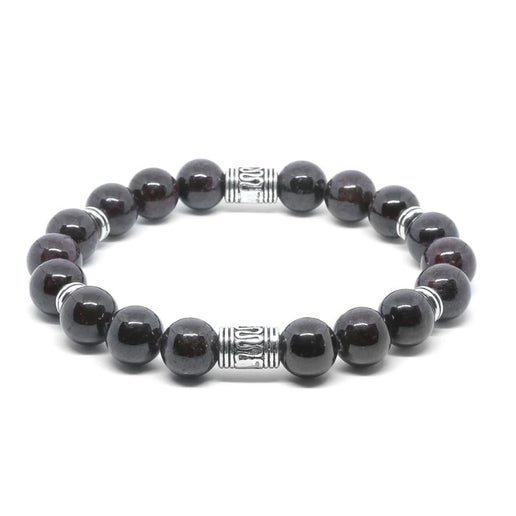 Garnet Silver Large Bracelet