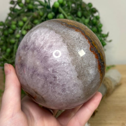 Amethyst / agate sphere (J777)