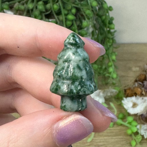 Green Spot Jasper Mini Christmas Trees