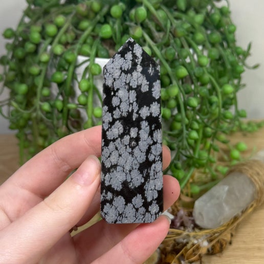 Snowflake Obsidian Point (K36)