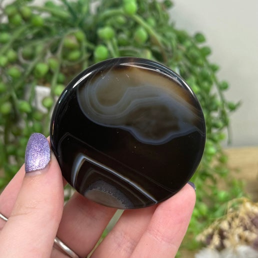 Black Agate Disc (F345)