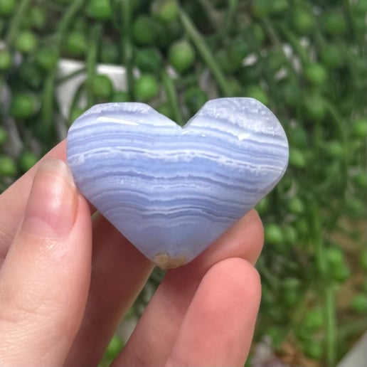 Blue Lace Agate Heart (G222)