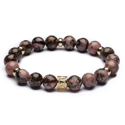 Rhodonite Gold Small Bracelet