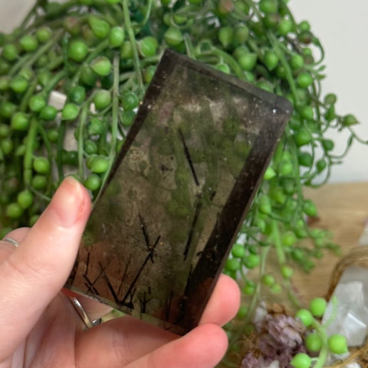 Tourmaline In Smokey Quartz Slab (L862)