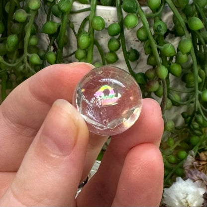 Clear Quartz W Rainbow Mini Sphere