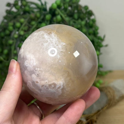 Pink Amethyst / Flower Agate Sphere (J826)