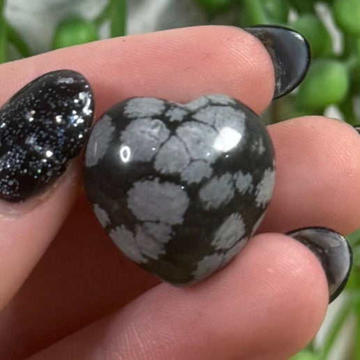 Snowflake Obsidian Small Heart