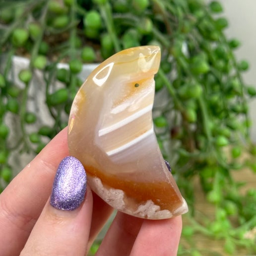 Flower Agate Moon (G57)